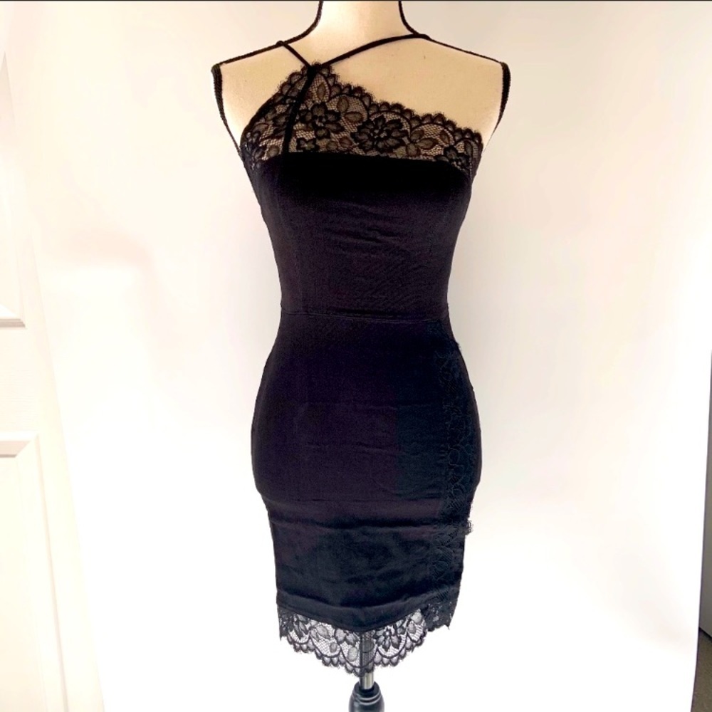 Free People Premonition BodyCon Mini Dress Black